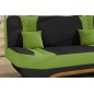 Canapé 3 places convertible et espace de rangement - bicolore anthracite / vert - en tissu de qualité, EWIN