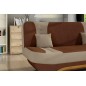 Canapé 3 places convertible et espace de rangement - bicolore marron et beige - en tissu de qualité, EWIN