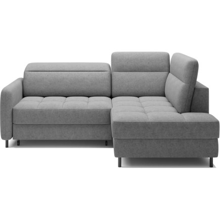 Canapé d'angle convertible en tissu bouclette gris luxe 3 places BARTOLI
