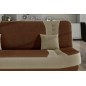Canapé 3 places convertible et espace de rangement - bicolore marron et beige - en tissu de qualité, EWIN