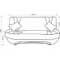 Canapé 3 places convertible et espace de rangement - bicolore anthracite / bleu - en tissu de qualité, EWIN