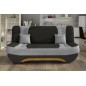 Canapé 3 places convertible et espace de rangement - bicolore noir / gris clair - en tissu de qualité, EWIN