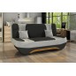 Canapé 3 places convertible et espace de rangement - bicolore noir / gris clair - en tissu de qualité, EWIN