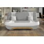 Canapé 3 places convertible et espace de rangement - bicolore blanc / gris clair - en tissu de qualité, EWIN, Anthracite / Gris