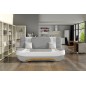 Canapé 3 places convertible et espace de rangement - bicolore blanc / gris clair - en tissu de qualité, EWIN, Anthracite / Gris