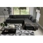 Canapé d'angle convertible en tissu luxe 5 places, coffre, gris foncé, angle droit (vu de face), PORTOFINO