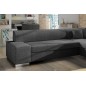 Canapé d'angle convertible en tissu luxe 5 places, coffre, gris foncé, angle droit (vu de face), PORTOFINO