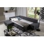 Canapé d'angle convertible en tissu luxe 5 places, coffre - gris foncé, angle gauche (vu de face), PORTOFINO