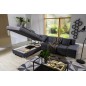 Canapé d'angle convertible en tissu luxe 5 places, coffre - gris foncé, angle gauche (vu de face), PORTOFINO