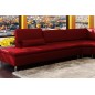 Canapé d'angle en cuir italien 6/7 places PLENITUDE, rouge