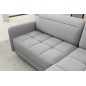 Canapé d'angle convertible en tissu bouclette gris luxe 3 places BARTOLI, angle droit (vu de face)