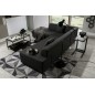 Canapé d'angle convertible en tissu luxe 5 places, coffre - noir, angle gauche (vu de face), PORTOFINO