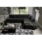 Canapé d'angle convertible en tissu luxe 5 places, coffre, noir, angle droit (vu de face), PORTOFINO