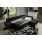 Canapé d'angle convertible en tissu luxe 5 places, coffre, noir, angle droit (vu de face), PORTOFINO