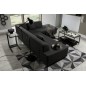 Canapé d'angle convertible en tissu luxe 5 places, coffre, noir, angle droit (vu de face), PORTOFINO