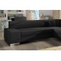 Canapé d'angle convertible en tissu luxe 5 places, coffre, noir, angle droit (vu de face), PORTOFINO