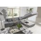 Canapé d'angle convertible en tissu luxe 5 places, coffre, gris clair, angle droit (vu de face), PORTOFINO