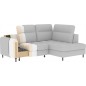 Canapé d'angle convertible en tissu bouclette gris luxe 3 places BARTOLI, angle droit (vu de face)