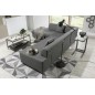 Canapé d'angle convertible en tissu luxe 5 places, coffre - gris clair, angle gauche (vu de face), PORTOFINO
