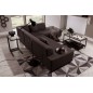 Canapé d'angle convertible en tissu luxe 5 places, coffre, marron foncé, angle droit (vu de face), PORTOFINO