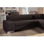 Canapé d'angle convertible en tissu luxe 5 places, coffre, marron foncé, angle droit (vu de face), PORTOFINO
