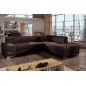 Canapé d'angle convertible en tissu luxe 5 places, coffre, marron foncé, angle droit (vu de face), PORTOFINO