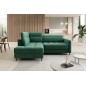 Canapé d'angle convertible en velours vert luxe 3 places BARTOLI, angle gauche (vu de face) Canapé d'angle convertible en velours vert luxe 3 places BARTOLI, angle gauche (vu de face)