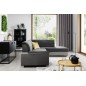 Canapé d'angle convertible en tissu luxe 5 places, avec coffre - gris foncé et gris clair, angle droit (vu de face), VERTU VELOU