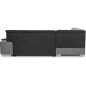 - Canapé d'angle convertible en tissu luxe 5 places, avec coffre, gris foncé et gris clair, angle gauche (vu de face), VERTU VEL