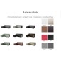 - Canapé d'angle convertible en tissu luxe et simili cuir, couleurs personnalisées, 5 places, avec coffre, angle gauche (vu de f