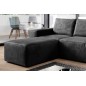 Canapé d'angle convertible - SIDNEY VELOURS - en tissu Luxe - 5/6 places, couleur anthracite, angle gauche (vu de face)