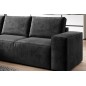 Canapé d'angle convertible - SIDNEY VELOURS - en tissu Luxe - 5/6 places, couleur anthracite, angle gauche (vu de face)