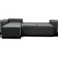 Canapé d'angle convertible - SIDNEY VELOURS - en tissu Luxe - 5/6 places, couleur anthracite, angle gauche (vu de face)