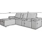 Canapé d'angle convertible - SIDNEY VELOURS - en tissu Luxe - 5/6 places, couleur anthracite, angle gauche (vu de face)