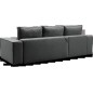 Canapé d'angle convertible - SIDNEY VELOURS - en tissu Luxe - 5/6 places, couleur anthracite, angle gauche (vu de face)