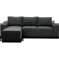 Canapé d'angle convertible - SIDNEY VELOURS - en tissu Luxe - 5/6 places, couleur anthracite, angle gauche (vu de face)
