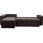 Canapé d'angle convertible - SIDNEY VELOURS - en tissu Luxe - 5/6 places, chocolat, angle gauche (vu de face)