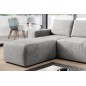 - Canapé d'angle convertible - SIDNEY VELOURS - en tissu Luxe - 5/6 places, gris clair, angle gauche (vu de face)
