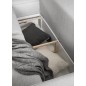 - Canapé d'angle convertible - SIDNEY VELOURS - en tissu Luxe - 5/6 places, gris clair, angle gauche (vu de face)