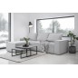 - Canapé d'angle convertible - SIDNEY VELOURS - en tissu Luxe - 5/6 places, gris clair, angle gauche (vu de face)
