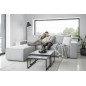 - Canapé d'angle convertible - SIDNEY VELOURS - en tissu Luxe - 5/6 places, gris clair, angle gauche (vu de face)