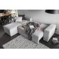 - Canapé d'angle convertible - SIDNEY VELOURS - en tissu Luxe - 5/6 places, gris clair, angle gauche (vu de face)