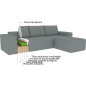 Canapé d'angle convertible - SIDNEY VELOURS - en tissu Luxe - 5/6 places, gris clair, angle droit (vu de face)