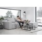 Canapé d'angle convertible - SIDNEY VELOURS - en tissu Luxe - 5/6 places, gris clair, angle droit (vu de face)