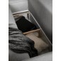 Canapé d'angle convertible - SIDNEY VELOURS - en tissu Luxe - 5/6 places, gris foncé, angle gauche (vu de face)