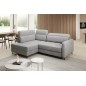 Canapé d'angle convertible en velours gris luxe 3 places BARTOLI, angle gauche (vu de face) Canapé d'angle convertible en velours gris luxe 3 places BARTOLI, angle gauche (vu de face)