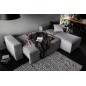 Canapé d'angle convertible - SIDNEY VELOURS - en tissu Luxe - 5/6 places, gris foncé, angle droit (vu de face)
