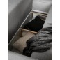 Canapé d'angle convertible - SIDNEY VELOURS - en tissu Luxe - 5/6 places, gris foncé, angle droit (vu de face)