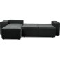 Canapé d'angle convertible - SIDNEY VELOURS - en tissu Luxe - 5/6 places, anthracite, angle gauche (vu de face)