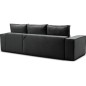 Canapé d'angle convertible - SIDNEY VELOURS - en tissu Luxe - 5/6 places, anthracite, angle gauche (vu de face)